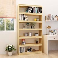 Berkfield Home Book Cabinet/Room Divider 100x30x200 cm Solid Pinewood in Brown | Size: 100 x 30 x 200 cm