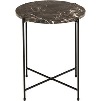 Furniture To Go Avila Side Table with Brown Marble Top 42x45cm | Size: 42x45 cm