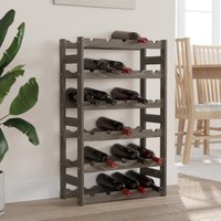 Berkfield Home Wine Rack for 30 Bottles Grey Solid Wood Pine