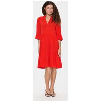EdaSz V Neck Knee Length Dress Burnt