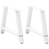 Berkfield Home Coffee Table Legs A-Shaped 2 pcs White 60x(42-43) cm Steel in White