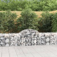 Berkfield Home Arched Gabion Baskets 15 pcs 200x50x60/80 cm Galvanised Iron in Silver