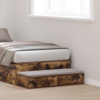 Berkfield Home Bedside Tables Smoked oak Engineered wood 100 x 36.5 x 16.5 cm in Brown