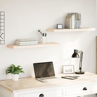 Berkfield Home Floating Shelves 2 pcs 80x23.5x4 cm Engineered Wood in Brown