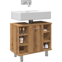 Berkfield Home Bathroom Cabinet Artisan Oak 60x32x53.5 cm Engineered Wood in Brown