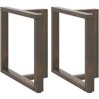 Berkfield Home Dining Table Legs T-Shaped 2 pcs Natural Steel 80x35x(72-73) cm Steel in Black