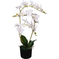 Berkfield Home Artificial Orchid Plant with Pot 65 cm White