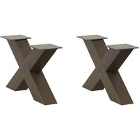 Berkfield Home Coffee Table Legs X-Shaped 2 pcs Natural Steel 50x(30-31) cm Steel in Brown
