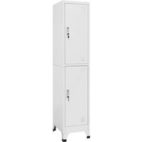 Berkfield Home Locker Cabinet with 2 Compartments 38x45x180 cm in Grey | Size: 38 x 45 x 180 cm