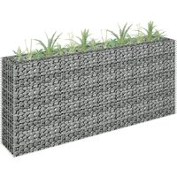 Berkfield Home Gabion Raised Bed Galvanised Steel 180x30x90 cm in Silver | Size: 180 x 30 x 90 cm