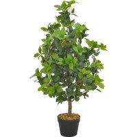 Berkfield Home Artificial Plant Laurel Tree with Pot Green 90 cm