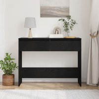 Berkfield Home Black Oak Console Table - 100x35x76.5 cm - Engineered Wood