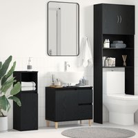 Berkfield Home Sink Cabinet Black Oak 65x33x60 cm Engineered Wood | Size: 65 x 33 x 60 cm