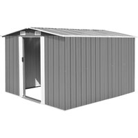 Berkfield Home Garden Shed 257x298x178 cm Metal Grey | Size: 257 x 298 x 178 cm