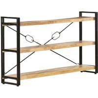 Berkfield Home 3-Tier Bookcase 140x30x80 cm Solid Mango Wood in Brown | Size: 140 x 30 x 80 cm