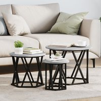 Berkfield Home Nesting Side Tables 3 pcs Grey Sonoma Engineered Wood