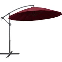 Berkfield Home Hanging Parasol Burgundy 3 m Aluminium Pole in Red