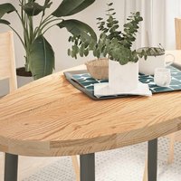 Berkfield Home Table Top 120x60x4 cm Solid Wood Oak Oval in Brown | Size: 120 x 60 x 4 cm