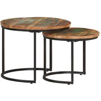 Berkfield Home Nesting Tables 2 pcs Solid Reclaimed Wood in Brown