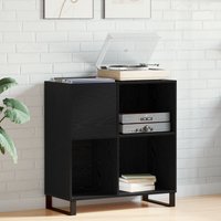 Berkfield Home Record Cabinet Black Oak 84.5x38x90 cm Engineered Wood