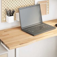 Berkfield Home Desk Top Untreated 120x50x2.5 cm Solid Wood Oak Rectangular in Brown
