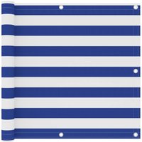 Berkfield Home Balcony Screen White & Blue 90x300 cm Oxford Fabric