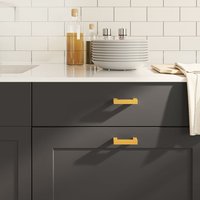 Berkfield Home Cabinet Handles 10 pcs Gold 64 mm Stainless Steel