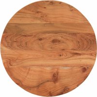 Berkfield Home Table Top √ò50x3.8 cm Round Solid Wood Acacia in Brown | Size: 50x3.8 cm