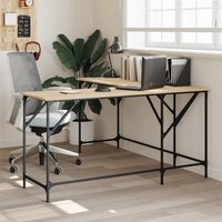 Berkfield Home Desk Sonoma Oak 149x149x75 cm Engineered Wood in Brown | Size: 149 x 149 x 75 cm