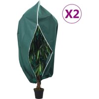 Berkfield Home Plant Fleece Covers with Zip 2 pcs 70 g/m² 3.93x3.5 m in Green
