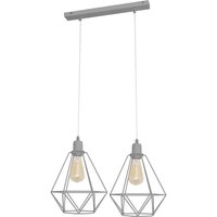 Netlighting Karo Straight Bar Pendant Ceiling Light Grey 50cm
