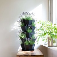 Nicoman Garden Central 5 Tier Black Stackable Planter Trio Pot