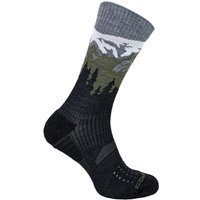 COMODO Men's Light Performance Crew Merino Wool Socks | Trekking Socks in Black | Size: 9-11