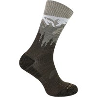 COMODO Men's Light Performance Crew Merino Wool Socks | Trekking Socks in Brown | Size: 9-11