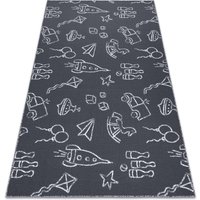 RugsX For Kids Rug in Grey | Size: 100 cm x 200 cm