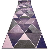 RugsX Anti-Slip Triangles Runner in Purple | Size: 120 cm x 270 cm