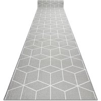 RugsX Anti-Slip Cube Runner in Grey | Size: 110 cm x 380 cm