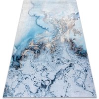 Rugsx - Andre 2248 Washing Carpet Marble Anti-slip - Blue Blue 80x150 Cm