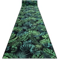 RugsX Anti-Slip Monstera Runner in Green | Size: 67 cm x 240 cm
