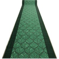 RugsX Anti-Slip Leaves Runner in Green | Size: 100 cm x 250 cm