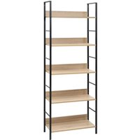 Berkfield Home 5-Layer Book Shelf Oak 60x27.6x158.5 cm Engineered Wood in Brown