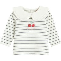 Cool Club Girl's Long Sleeve Printed Over-Sized Collar Top in White | Size: 2 Years