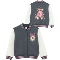 Cool Club Girl's Zip-Up Glitter Printed Sweatshirt in Grey | Size: 4 Years