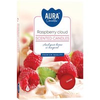 KDMD Set of 6 Scented Tealights - Raspberry Cloud in Red