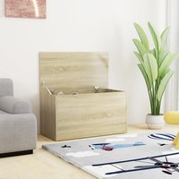 Berkfield Home Storage Chest Sonoma Oak 84x42x46 cm Engineered Wood in Brown | Size: 84 x 42 x 46 cm