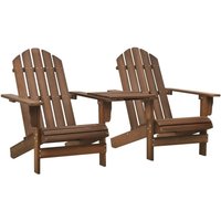 Berkfield Home Garden Adirondack Chair Solid Fir Wood Brown