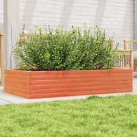 Berkfield Home Garden Planter Wax Brown 110x60x23 cm Solid Wood Pine | Size: 110 x 60 x 23 cm