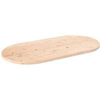 Berkfield Home Table Top 90x45x2.5 cm Solid Wood Pine Oval in Brown