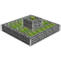 Berkfield Home Gabion Planter Galvanised Steel 120x120x20 in Silver