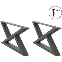 Berkfield Home Coffee Table Legs 2 pcs Anthracite 70x(30-31.3) cm Steel